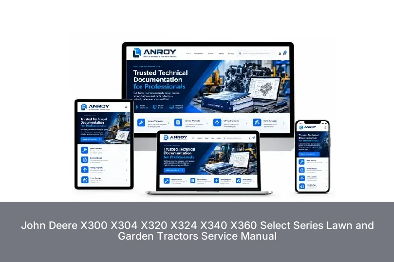 John Deere X300 X304 X320 X324 X340 X360 Select Series Lawn and Garden Tractors Service Manual