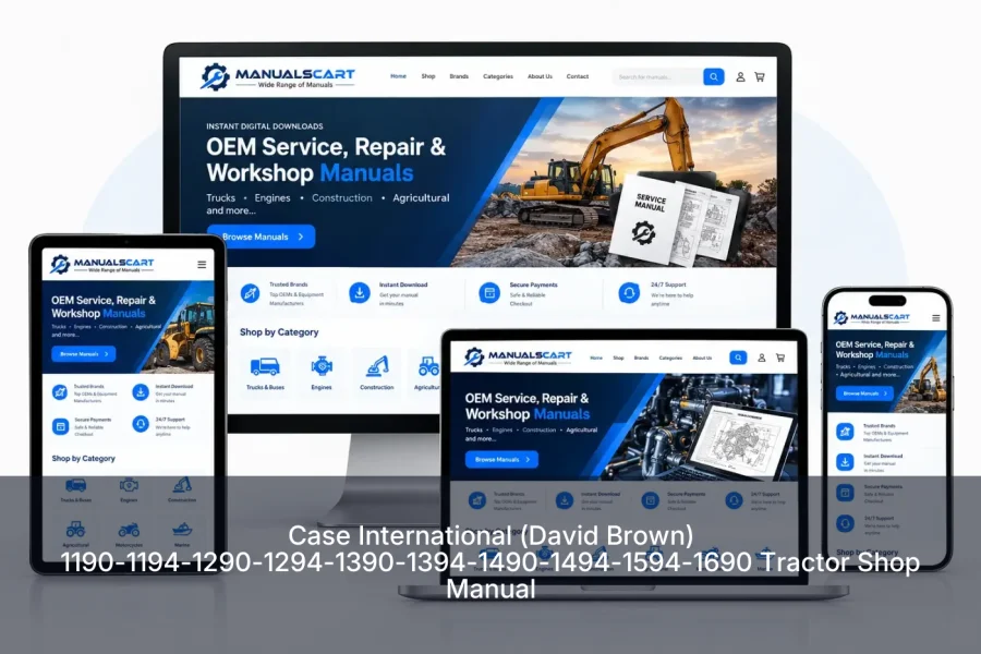 Case International (David Brown) 1190-1194-1290-1294-1390-1394-1490-1494-1594-1690 Tractor Shop Manual