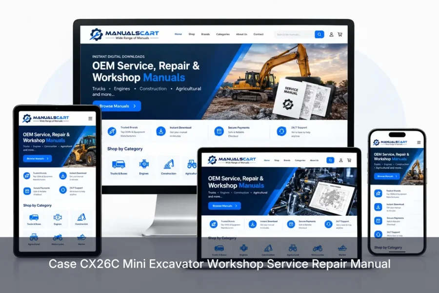 Case CX26C Mini Excavator Workshop Service Repair Manual