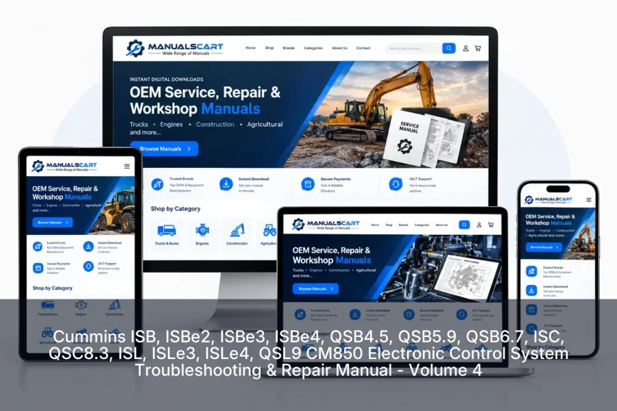 Cummins ISB, ISBe2, ISBe3, ISBe4, QSB4.5, QSB5.9, QSB6.7, ISC, QSC8.3, ISL, ISLe3, ISLe4, QSL9 CM850 Electronic Control System Troubleshooting & Repair Manual - Volume 4