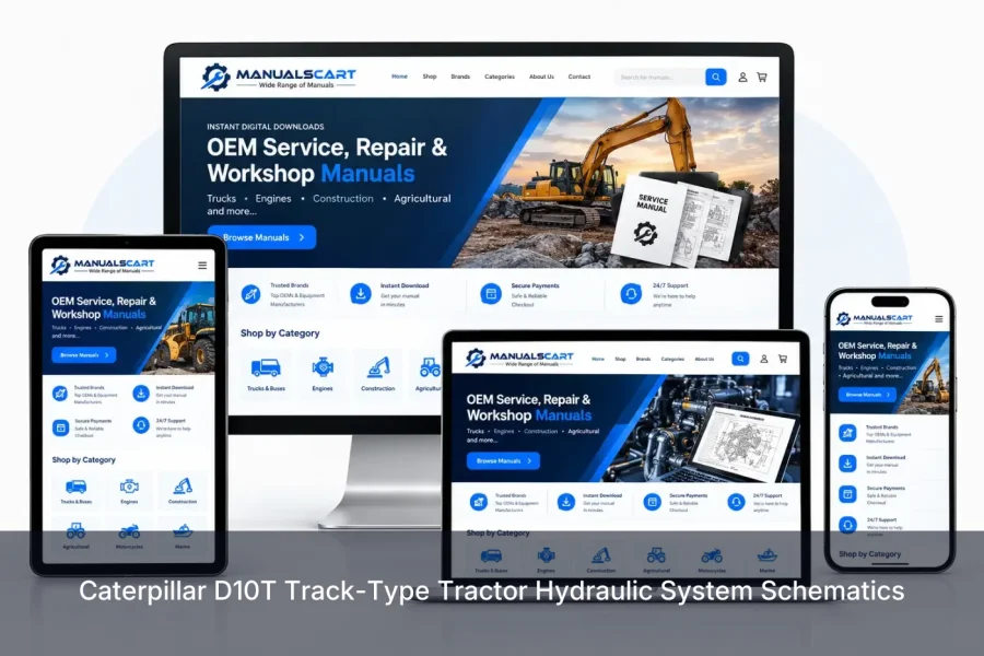 Caterpillar D10T Track-Type Tractor Hydraulic System Schematics